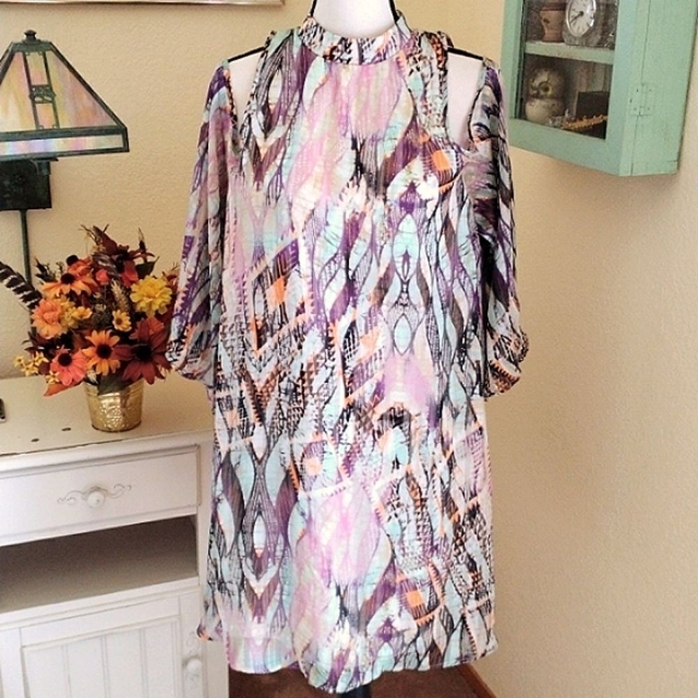 Everly Cold Shoulder Sheer Dress